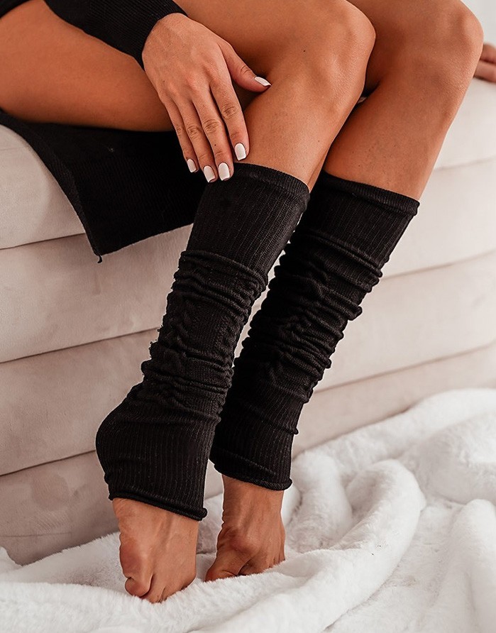 Women's leg warmers "Openwork Leg Warmer" Black