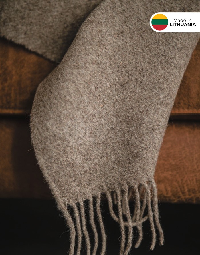 Natural wool blanket "Jaukumas Brown" 140x200 cm