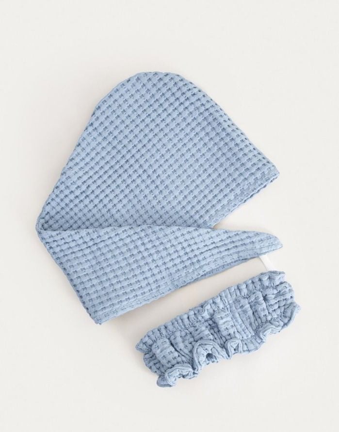 Vannikomplekt "Turban Vaffel Blue"