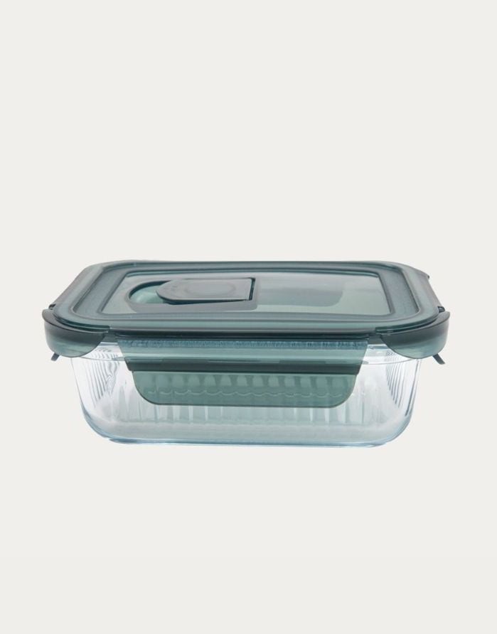 Стеклянная банка с крышкой "Remmie Green" 0,37 l