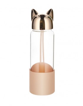 Glass Drink bottle "Foxy Pink"