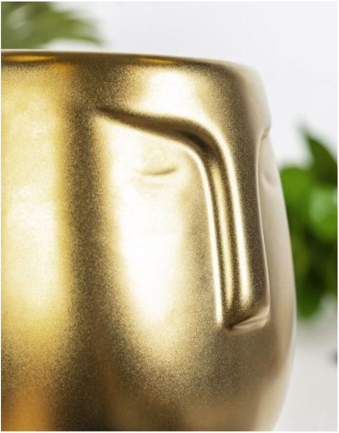 Flowerpot "Face Golden"