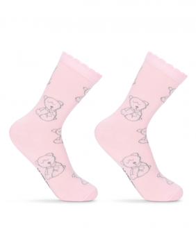 Children's socks "Pink Teddy"