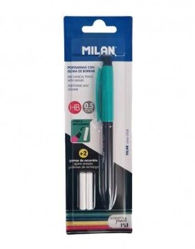 Mechanical pencil PL1 0.5 mm with 2 erasers Black-Green