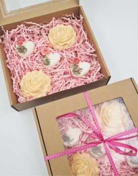 Soy wax candle gift set "Pink dream"