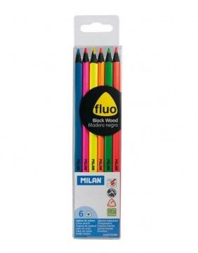 Värvilised pliiatsid, Fluo kolmnurkne 6 tk