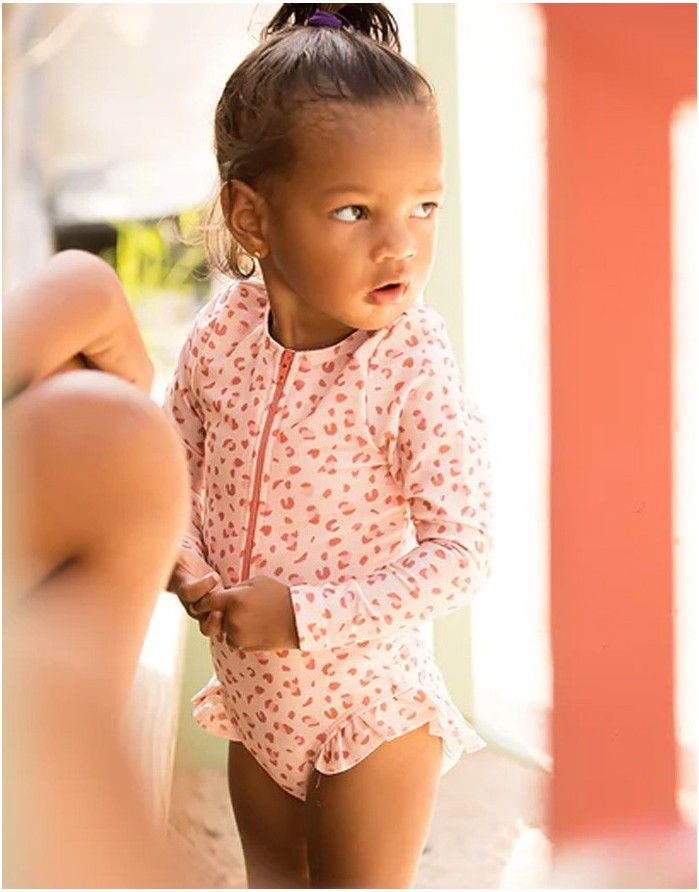 Ujumistrikoo "Panterprint Old Pink"