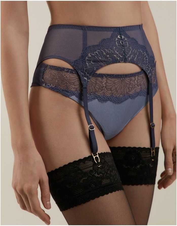 Suspender Belt "Falcon Blue"