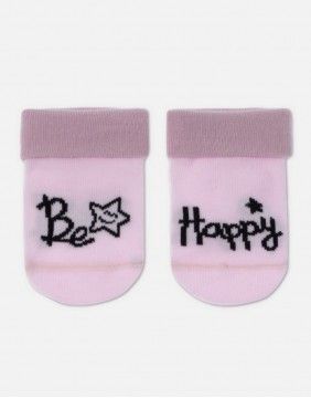Children's socks "Be Happy Pink"