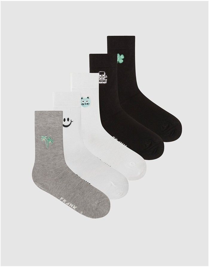 Unisex sokid "Embroidered Bamboo" 5 tk