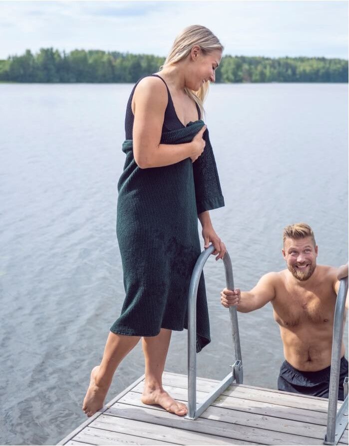 Puuvillane rätik "Scandinavian Black" RENTO - 4
