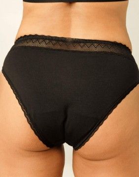 Menstruatsioonipüksid Lace Bikini Yin Yang Black GENTLE DAY - 1