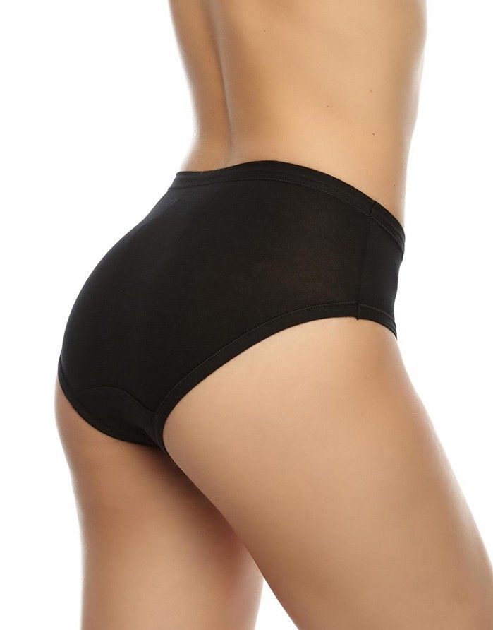 Women's Panties  Classic "Fatima Midi Black", 2 pcs COTONELLA - 1
