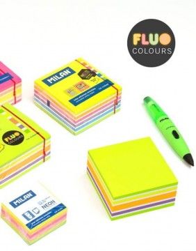 Keerulised märkmed Fluo Neon Yellow-Multicolour 400 vnt