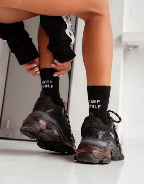 Moteriškos kojinės "Keep Smile" Black