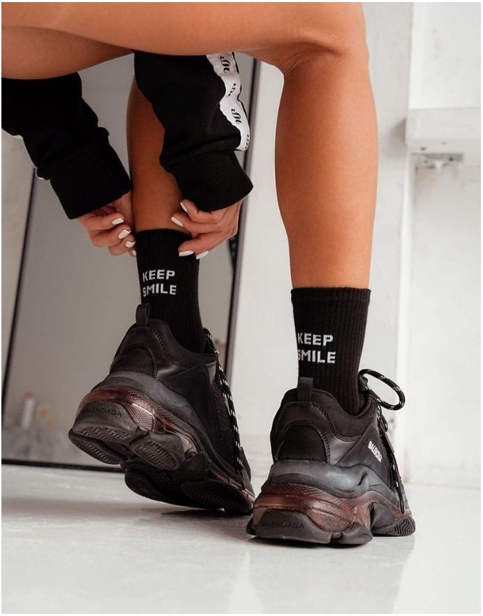 Moteriškos kojinės "Keep Smile" Black