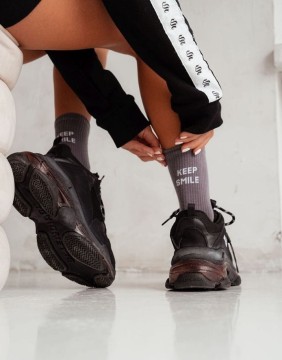 Moteriškos kojinės "Keep Smile" Steel