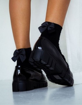 Moteriškos kojinės "Cotton With a Bow Black" Black