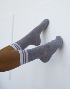 Naiste sokid "Ribbed With Stripes" Light Melange