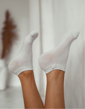 Naiste sokid "Light grey Bow"