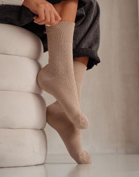 Naiste sokid "Zigzag Beige"