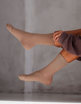Naiste sokid "Ribbed Beige"