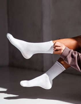 Naiste sokid "Ribbed White"