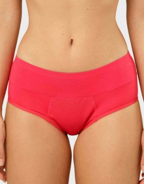 Menstruatsioonipüksid – madala vöökohaga lühikesed püksid, magenta värvi