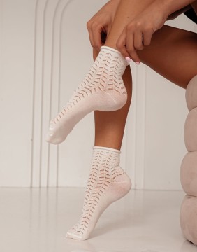 Naiste sokid "Openwork Bandless Ecru"