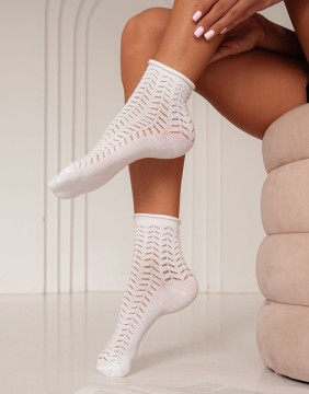 Naiste sokid "Openwork Bandless White"