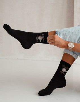 Naiste sokid "Coffee first Black"