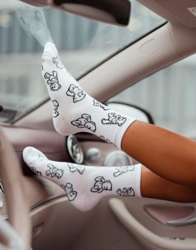 Naiste sokid "Bear Countors White"