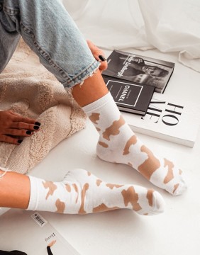 Naiste sokid "Cow Spots Pattern White"
