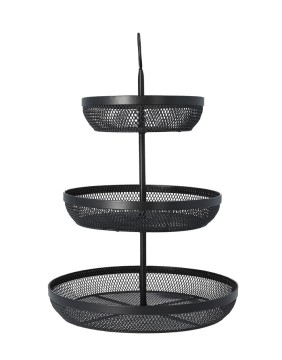 Three-tiered basket GRIDIO Black 42x32 cm