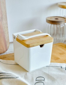Kauss lusikaga FINCAN White