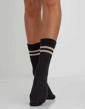 Women's socks "Braid With Stripes" Black
