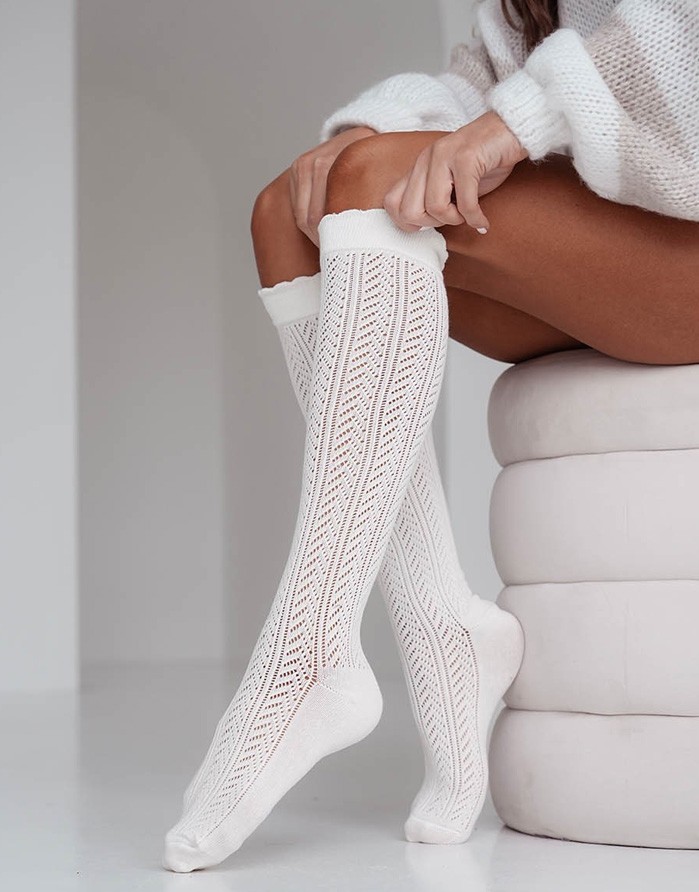 Naiste sokid "Herringbone Cream"