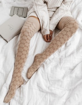 Женские носки "CC Pattern Long" Beige