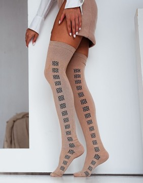 Naiste sokid "GG Pattern Long" Beige