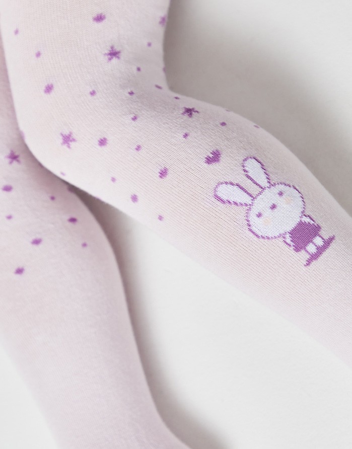 Tights for children ''Dreaming bunny" Light Violet
