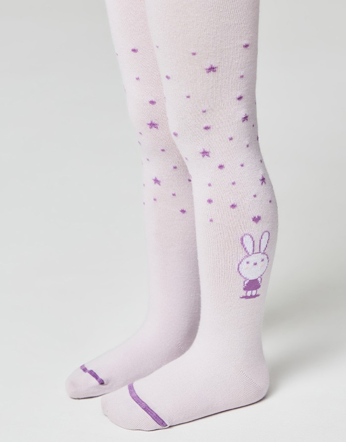 Tights for children ''Dreaming bunny" Light Violet