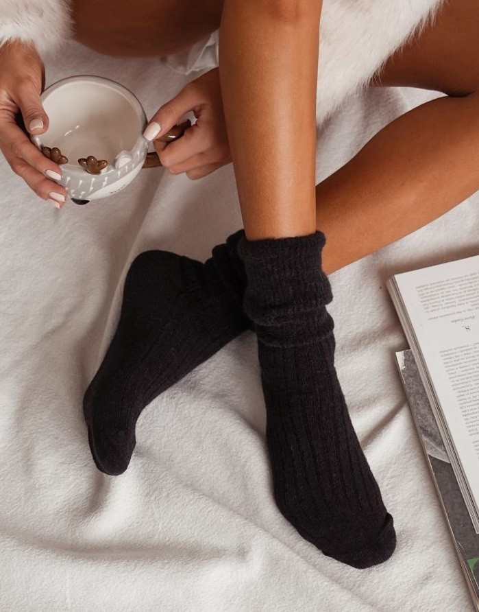 Women's socks "Ebba Alpaca Wool" Black