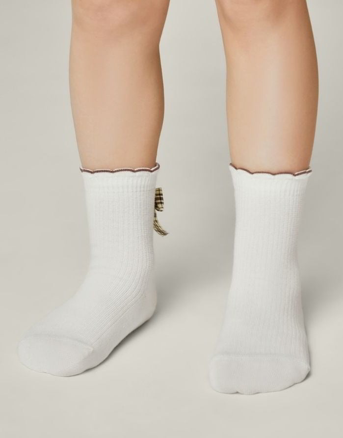 Vaikiškos Kojinės "Beige Bow"