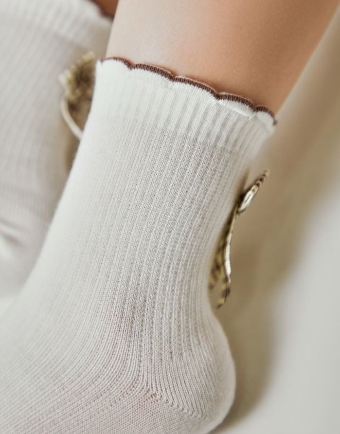 Vaikiškos Kojinės "Beige Bow"