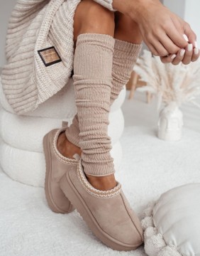 Naiste säärised "Cotton Ribbed Leg" Beige