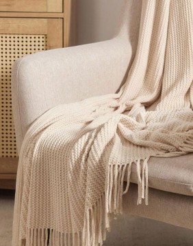 Pleed "Chenille Ecru" 130x170 cm