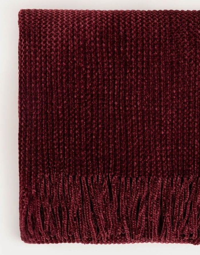 Pleed "Chenille Burgundy" 130x170 cm