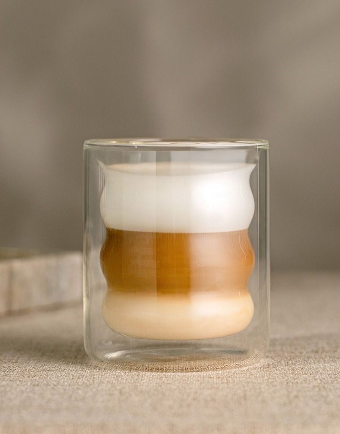 Double glass cups "CEMBRA BUBBLY", 2 pcs