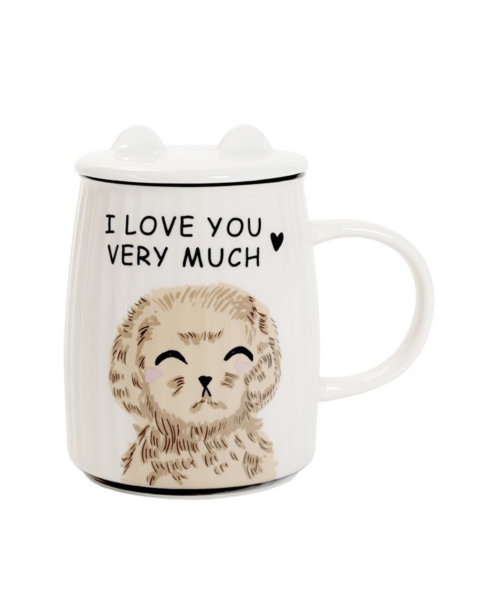 Чашка с крышкой "MILU With Dog"