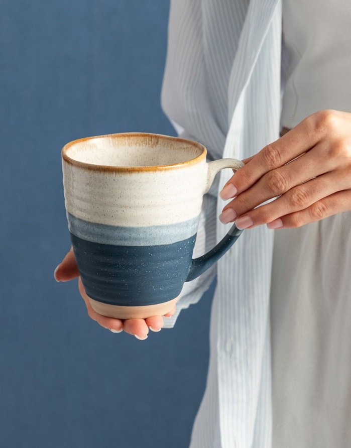 Cup "CLARIS Blue-Beige"